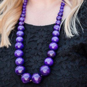 Effortlessly Everglades - Purple Wooden - Necklace & Earrings